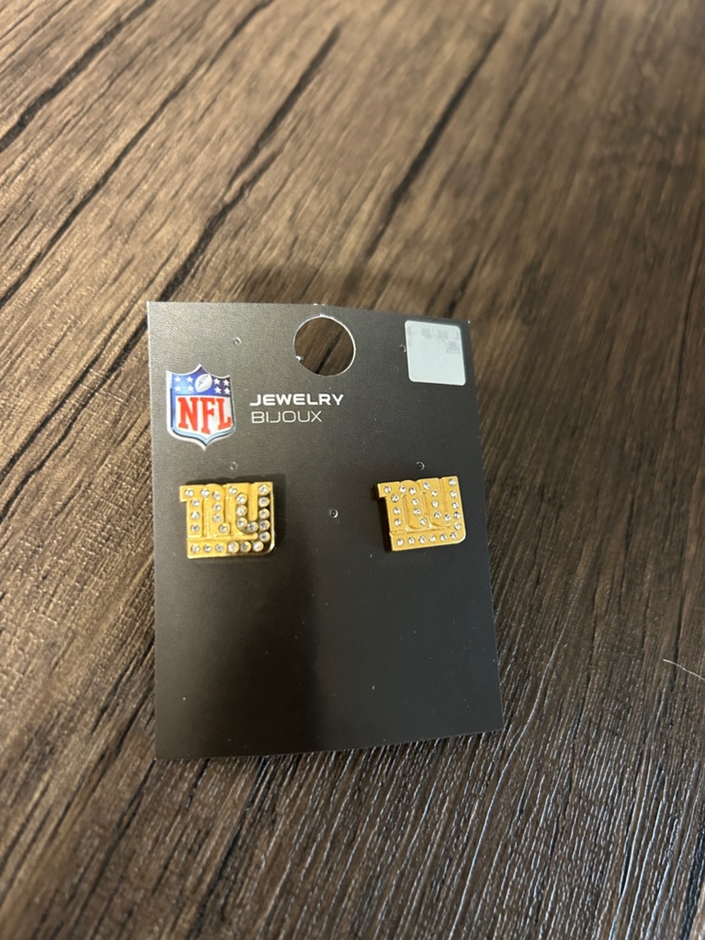NFL Gold Crystal 'NY Giants’ Logo Stud Earrings